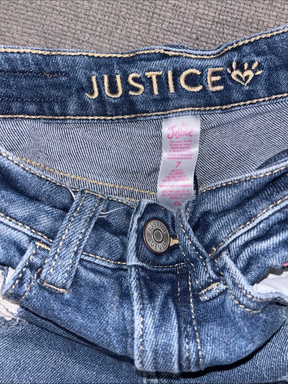 Justice girls jean shorts